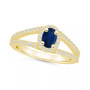 Sapphire (5/8 Ct. t.w.) and Diamond (1/2 Ct. t.w.) Halo Ring