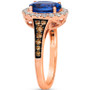 Blueberry Tanzanite (1-3/4 ct. t.w.), Chocolate Diamonds (1/4 ct. t.w.) & Nude Diamonds (1/3 ct. t.w.) Ring set in 14k Rose Gold