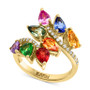 EFFY® Multi-Gemstone (3-7/8 ct. t.w.) & Diamond (1/5 ct. t.w.) Swirl Cluster Ring in 14k Gold