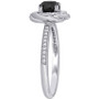 Black Diamond (1 ct. t.w.) & White Diamond (1/10 ct. t.w.) Swirl Engagement Ring in 14k White Gold
