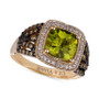 Green Apple Peridot (2-1/10 ct. t.w.) & Diamond (3/8 ct. t.w.) Multirow Halo Ring in 14k Gold