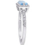 Blue Topaz (1-1/2 ct. t.w.) & White Topaz (1/3 ct. t.w.) Statement Ring in Sterling Silver