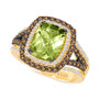 Green Apple Peridot (2-1/2 ct. t.w.) & Diamond (3/4 ct. t.w.) Halo Statement Ring in 14k Gold