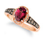 Raspberry Rhodolite (1-3/8 ct. t.w.) & Diamond (1/3 ct. t.w.) Ring in 14k Rose Gold