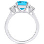 Blue Topaz (2-3/4 ct. t.w.) and Diamond (1/3 ct. t.w.) Ring in 14K White Gold
