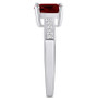 Garnet and Diamond Ring (2-3/4 ct.t.w and 1/8 ct.t.w) 14K White Gold