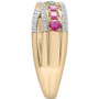 Multi-Gemstone (3/4 ct. t.w.) & Diamond (1/6 ct. t.w.) Crossover Ring in 14k Gold