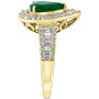 EFFY® Emerald ( 1-1/8 ct. t.w.) & Diamond (3/8 ct. t.w.) Teardrop Ring in 14k Gold