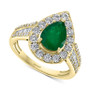 EFFY® Emerald ( 1-1/8 ct. t.w.) & Diamond (3/8 ct. t.w.) Teardrop Ring in 14k Gold