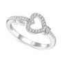 Diamond Heart & Key Ring (1/6 ct. t.w.) in Sterling Silver