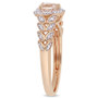 Morganite (1/2 ct. t.w.) and Diamond (1/20 ct. t.w.) Halo Heart Ring in 10k Rose Gold