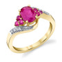 Ruby (1-1/3 ct. t.w.) & Diamond (1/10 ct. t.w.) Ring in 10k Gold