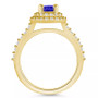 Tanzanite (1-1/4 ct. t.w.) & Diamond (5/8 ct. t.w.) Oval Double Halo Ring in 14k Gold
