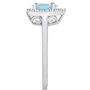 Aquamarine (3/4 ct. t.w.) and Diamond (1/5 ct. t.w.) Halo Ring in 14K White Gold
