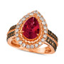 Pomegranate Garnet (1-5/8 ct. t.w.) & Diamond (1 ct. t.w.) Halo Ring in 14k Gold