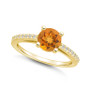 Citrine (1-1/4 ct. t.w.) and Diamond (1/6 ct. t.w.) Ring in 14K Yellow Gold