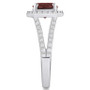 Garnet (2-1/2 ct. t.w.) and Diamond (1/2 ct. t.w.) Halo Ring in 14K White Gold