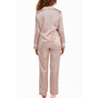 Women's Brillow Satin Striped Button Down Pajama Pant Set, 2 Piece