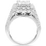 Diamond Emerald Shaped Halo Cluster Engagement Ring (3 ct. t.w.) in 14k White Gold