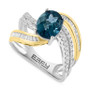 EFFY® London Blue Topaz (2-1/3 ct. t.w.) & Diamond (3/8 ct. t.w.) Statement Ring in 14k Two-Tone Gold