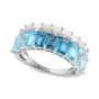 EFFY® Multi-Topaz Emerald-Cut Ombré Statement Ring (3-1/2 ct. t.w.) in 14K White Gold