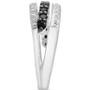 Onyx & Diamond Accent Triple Row Ring in Sterling Silver