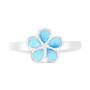 Larimar Flower Ring (1/2 ct. t.w.) in Sterling Silver