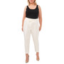 Plus Size Tie-Belt Tapered Ankle Pants