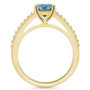 Aquamarine (1-1/4 ct. t.w.) and Diamond (1/6 ct. t.w.) Ring in 14K Yellow Gold