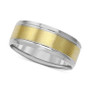 Men's Textured & Smooth Band in 14k Two-Tone Gold