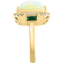 EFFY® Ethiopian Opal (4-3/8 ct. t.w.), Emerald (1/2 ct. t.w.) & Diamond (1/3 ct. t.w.) Halo Ring in 14k Gold