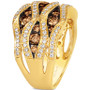 Chocolatier® Chocolate Diamond (1-1/3 ct. t.w.) & Vanilla Diamond (1/2 ct. t.w.) Wavy Statement Ring in 14k Gold