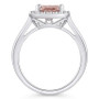 Morganite (2 ct. t.w.) and Diamond (1/4 ct. t.w.) Halo Ring in 14K White Gold