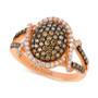 Chocolatier® Diamond Oval Cluster Ring (1 ct. t.w.) in 14k Rose Gold