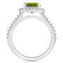 Peridot (2 ct. t.w.) and Diamond (1/2 ct. t.w.) Halo Ring in 14K White Gold