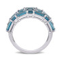 Blue Topaz (3-5/8 ct. t.w.) & Diamond (1/10 ct. t.w.) Cluster Ring in 10k White Gold