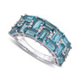 Blue Topaz (3-5/8 ct. t.w.) & Diamond (1/10 ct. t.w.) Cluster Ring in 10k White Gold