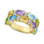 Multi-Gemstone Double Row Statement Ring (5-1/4 ct. t.w.) in 18k Gold-Plated Sterling Silver