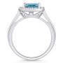 Aquamarine (2 ct. t.w.) and Diamond (1/4 ct. t.w.) Halo Ring in 14K White Gold