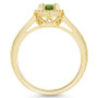 Peridot (1 ct. t.w.) and Diamond (1/5 ct. t.w.) Halo Ring in 14K Yellow Gold