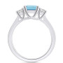 Aquamarine and Diamond Ring (1-3/8 ct.t.w and 1/4 ct.t.w) 14K White Gold