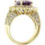 Pink Amethyst (5 ct. t.w.) & White Topaz (3-5/8 ct. t.w.) Halo Ring in Gold-Plated Sterling Silver
