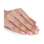 Morganite and Diamond (1/5 ct. t.w.) Halo Crossover Ring in 18k Rose Gold Over Silver