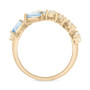 Blue Topaz (1-1/2 ct. t.w.), White Topaz (1-1/2 ct. t.w.) & Diamond (1/10 ct. tw) Leaves Ring in 14k Yellow Gold