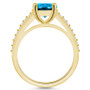 Blue Topaz (3-5/8 ct. t.w.) and Diamond (1/4 ct. t.w.) Ring in 14K Yellow Gold