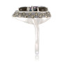 Marcasite and Amethyst (1-1/4 ct. tw.), Abalone (9/10 ct. t.w.) and Blue topaz (1/4 ct. t.w.) Teardrop Ring in Sterling Silver