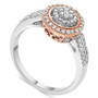 Diamond Halo Cluster Ring (1/2 ct. t.w.) in 10k Rose & White Gold