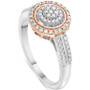 Diamond Halo Cluster Ring (1/2 ct. t.w.) in 10k Rose & White Gold