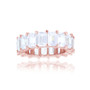 White Cubic Zirconia Eternity Band in 14k Rose Gold Plated Sterling Silver