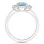 Women's Sky Blue Topaz (2 ct.t.w.) and White Topaz (3/4 ct.t.w.) 3-Stone Ring in Sterling Silver